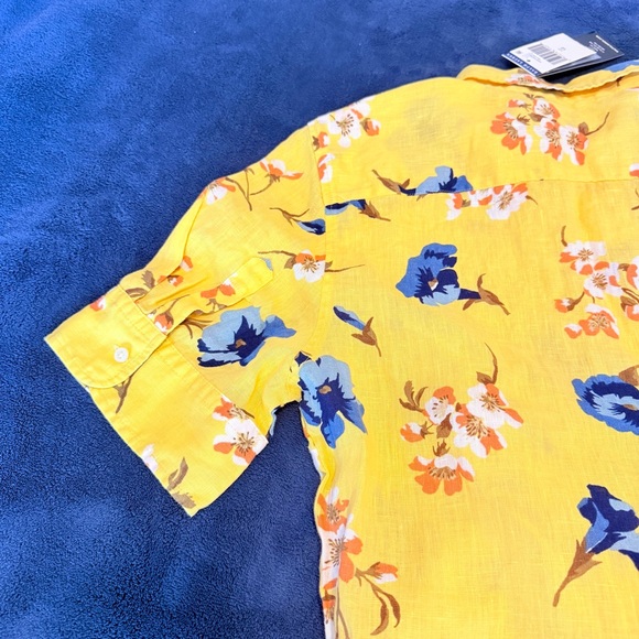 Lauren Ralph Lauren Yellow Floral Linen Shirtdress - Picture 6 of 7